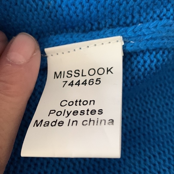 Misslook color block long sleeve sweater very good condition 4 color Sz Medium - Picture 4 of 5
